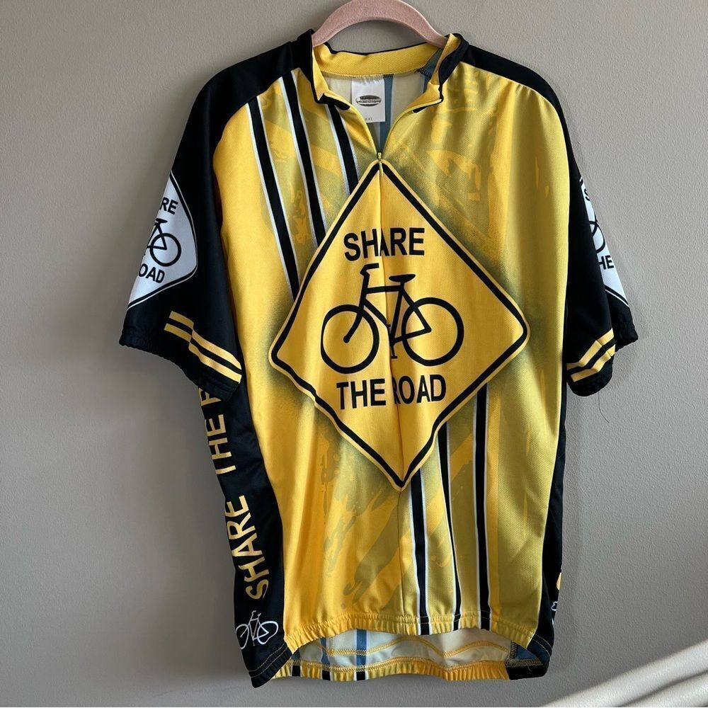 ✨ Cycling Store Yellow Share the‎ Road Jersey XXL Biking